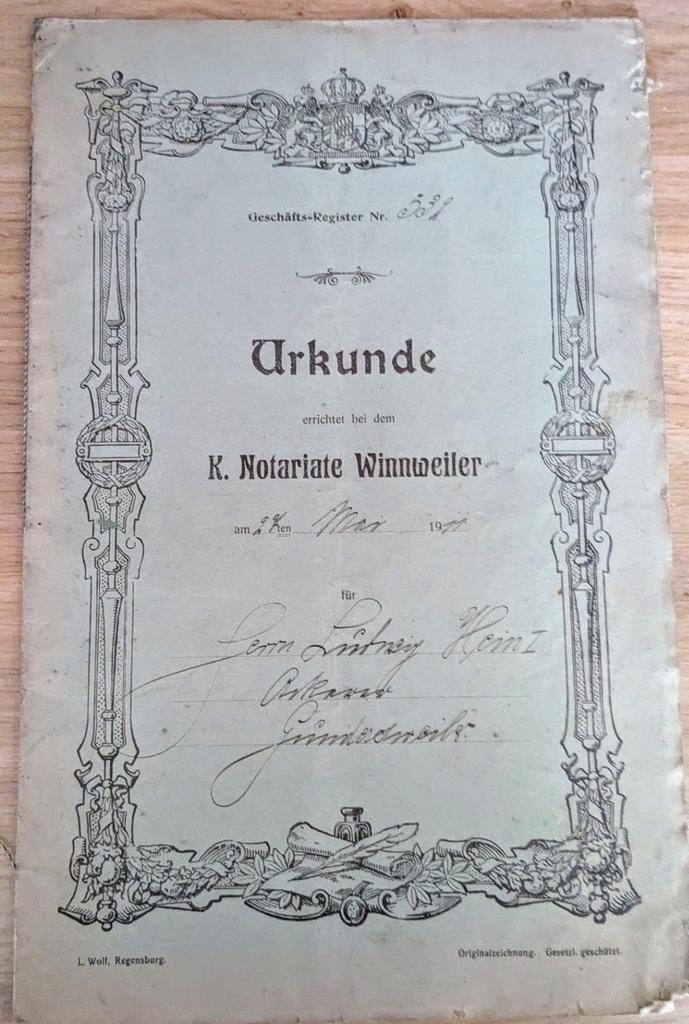 Leuk antiek document akte uit 1911, Ophalen of Verzenden, Gebruikt