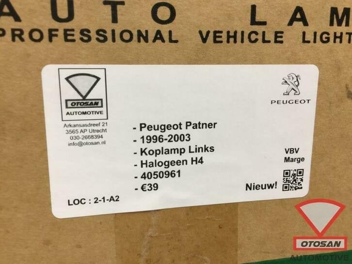 peugeot partner 1996 2003 koplamp links h4 halogeen nieuw! 4, Auto-onderdelen, Taurusavenue 1
2132 LS  Hoofddorp, NL, Contact.group@renault.com