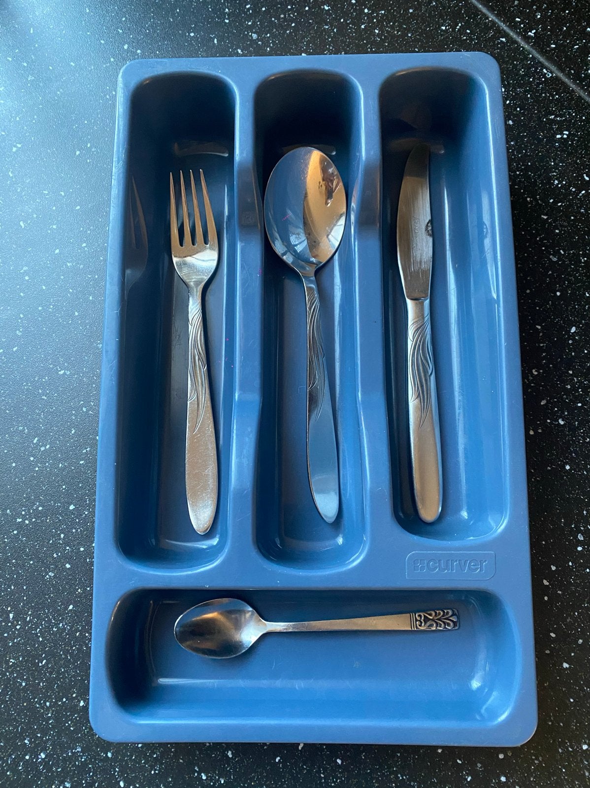 Curver bestekbak blauw - handig en compact, Kunststof, Gebruikt, Ophalen of Verzenden, Overige merken