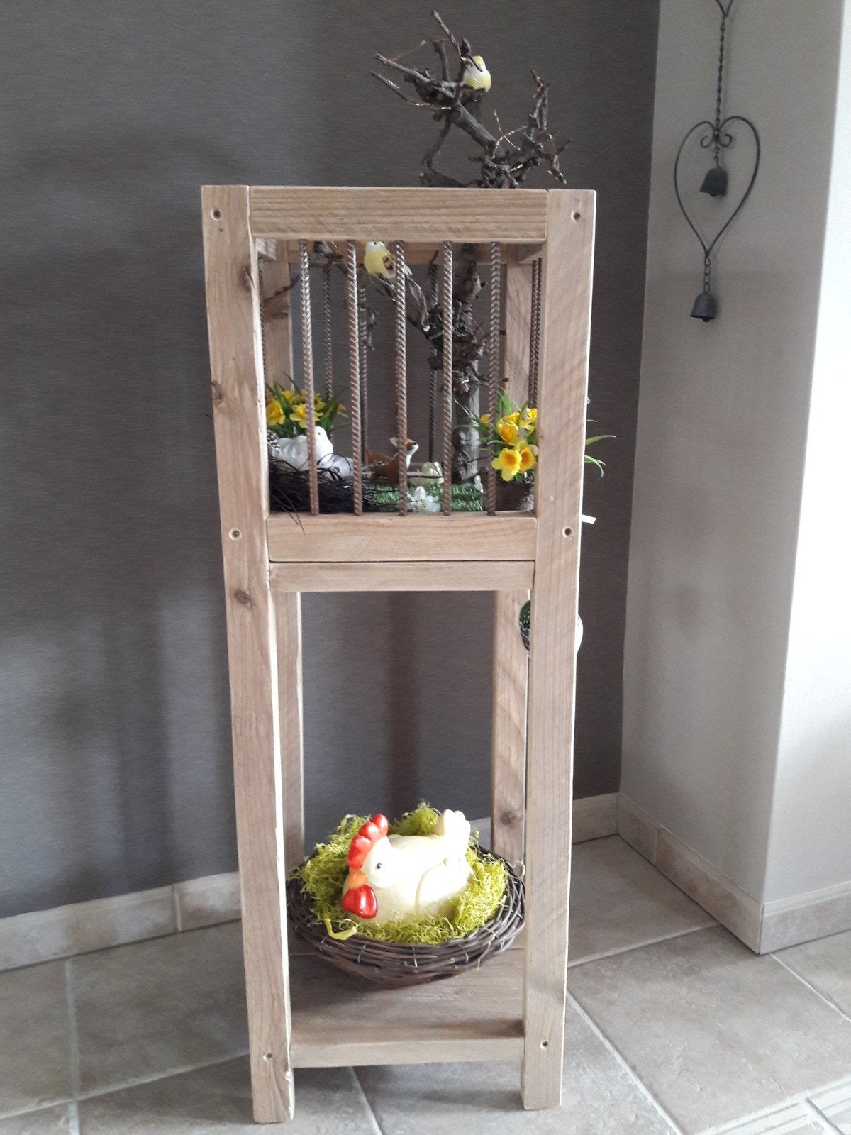 Decoratieve zuil van steigerhout en betonijzer, Huis en Inrichting, Ophalen of Verzenden, Nieuw