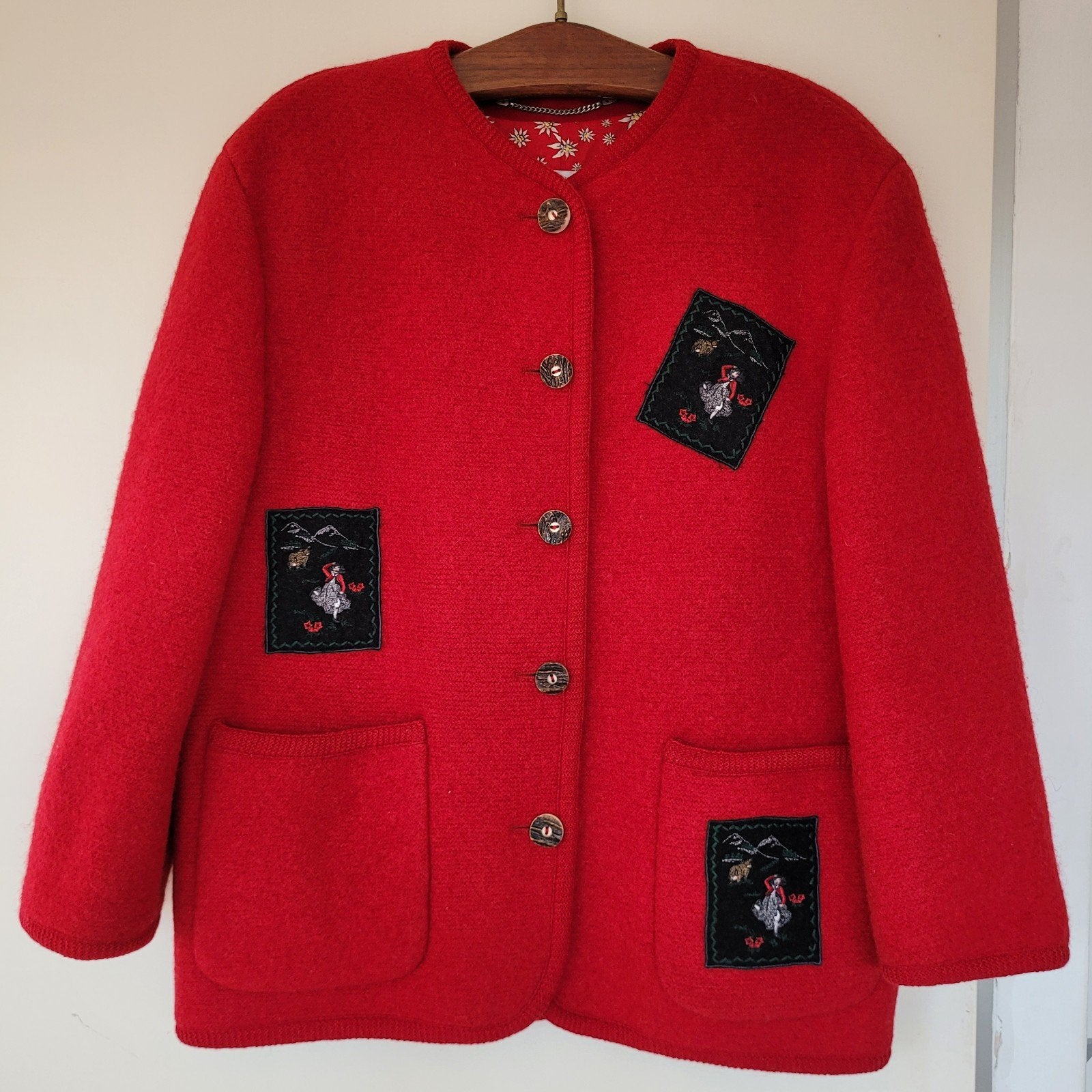 Peter Hahn Julius Lang colbert jasje XL 100% wol tirol rood, Maat 46/48 (XL) of groter, Ophalen of Verzenden, Zo goed als nieuw