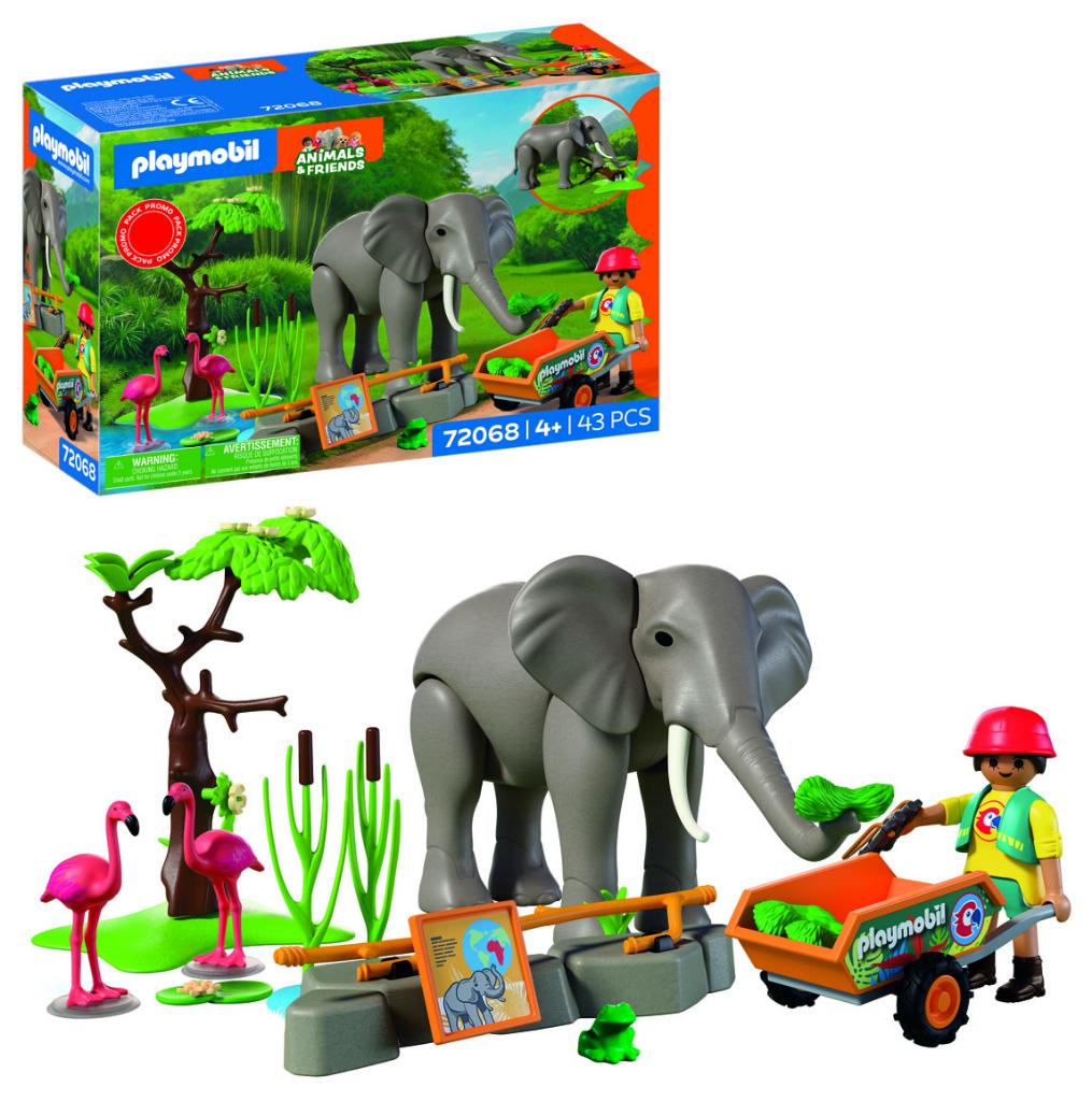 PLAYMOBIL 72068 Olifant met DierenVerzorger 43 delig, Ophalen of Verzenden, Nieuw, Complete set
