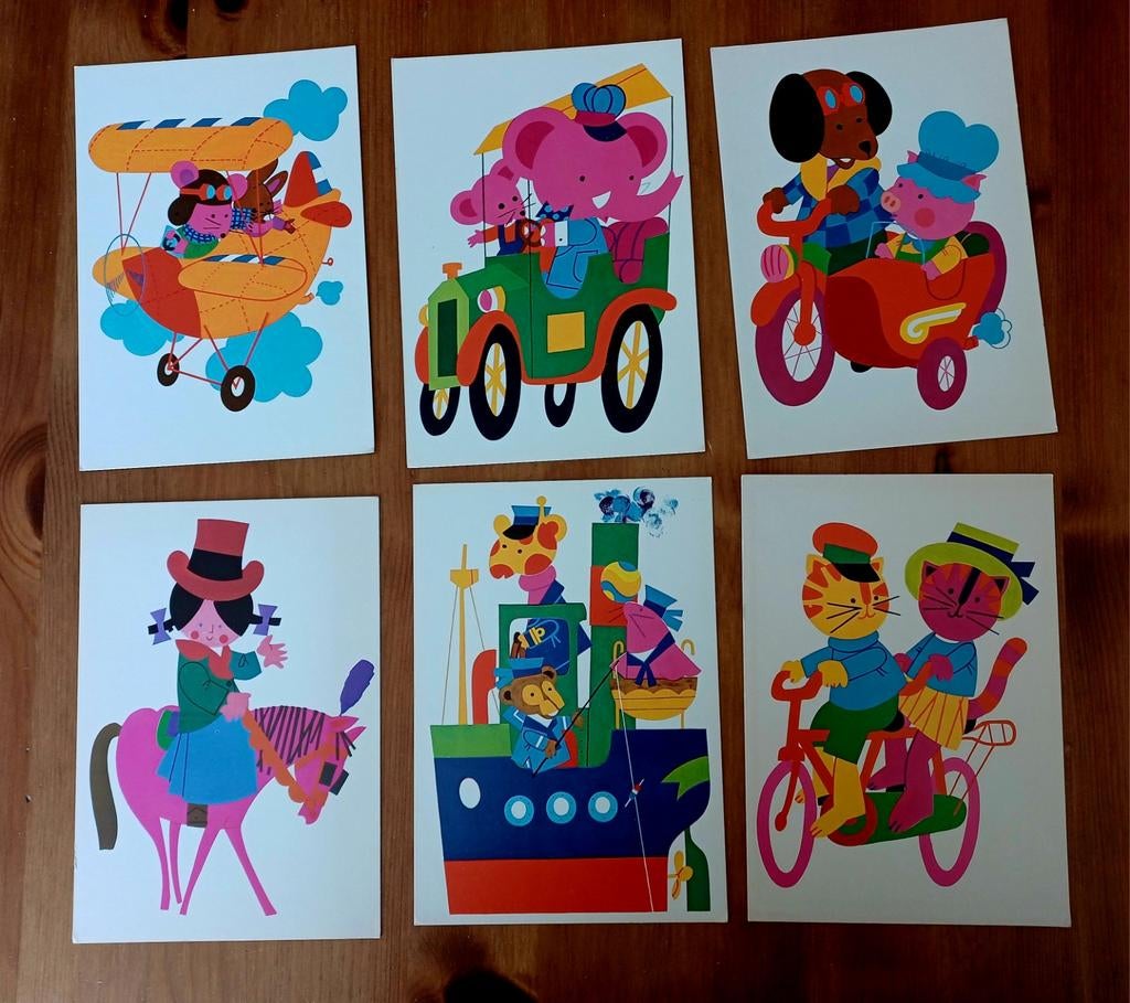 6 originele kinderpostkaarten Walther Schoorel, Ophalen