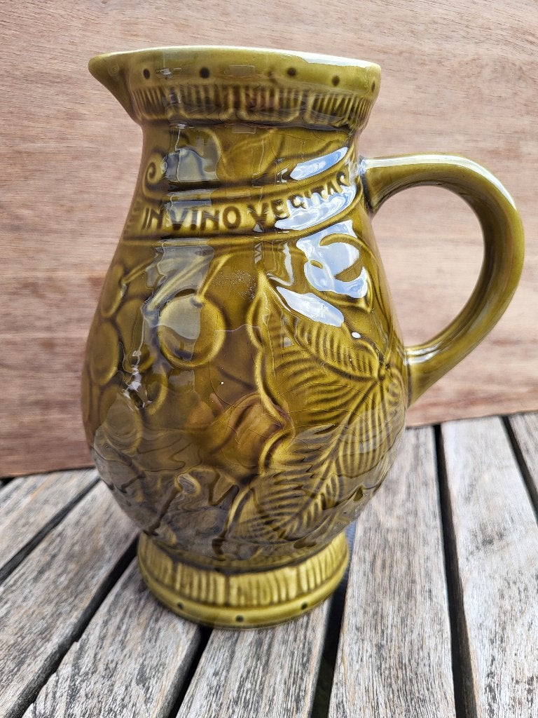 Vintage Groene Franse wijn- of waterkan, Ophalen of Verzenden