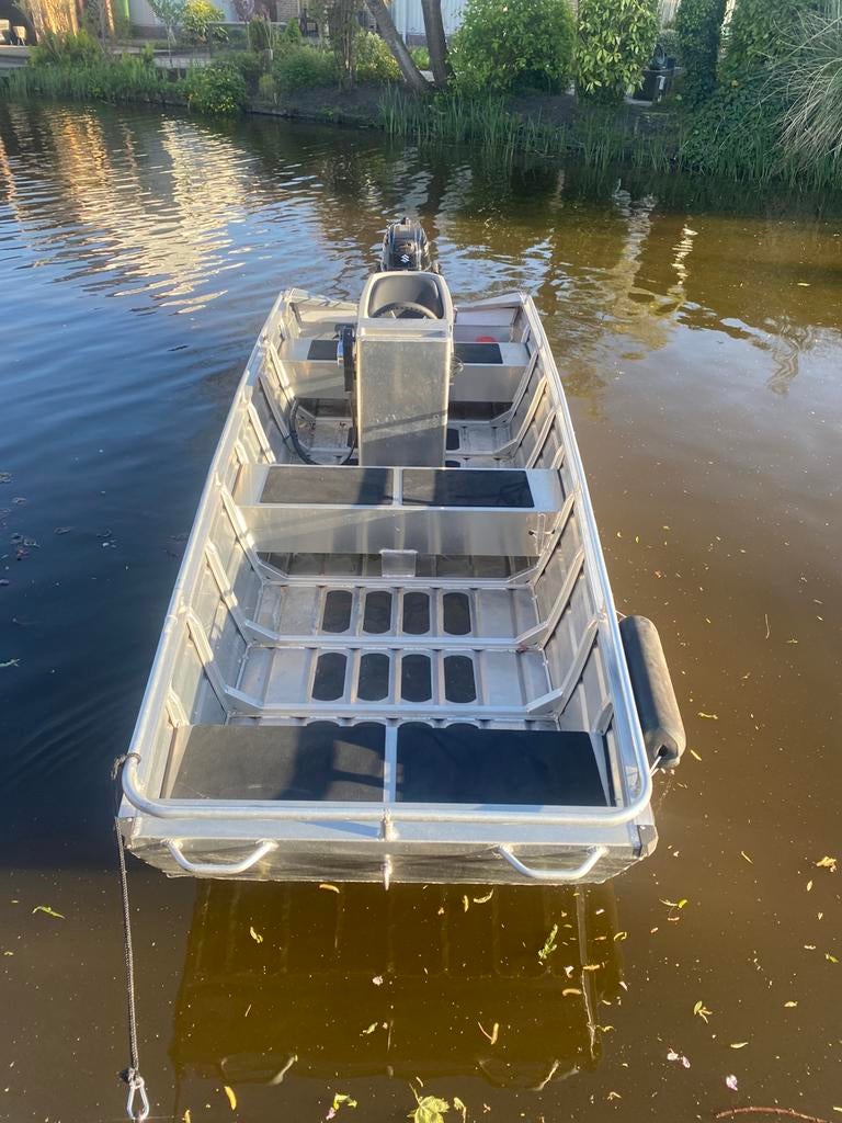 Aluminium boot qwest f401s 4 m 140 cm met Suzuki 6 pk, Ophalen of Verzenden, Zo goed als nieuw, Aluminium, Benzine