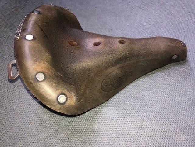 Brooks fietszadel , met dubbele vering . mooie vintage look, Leer, Ophalen of Verzenden, Zo goed als nieuw, Brooks