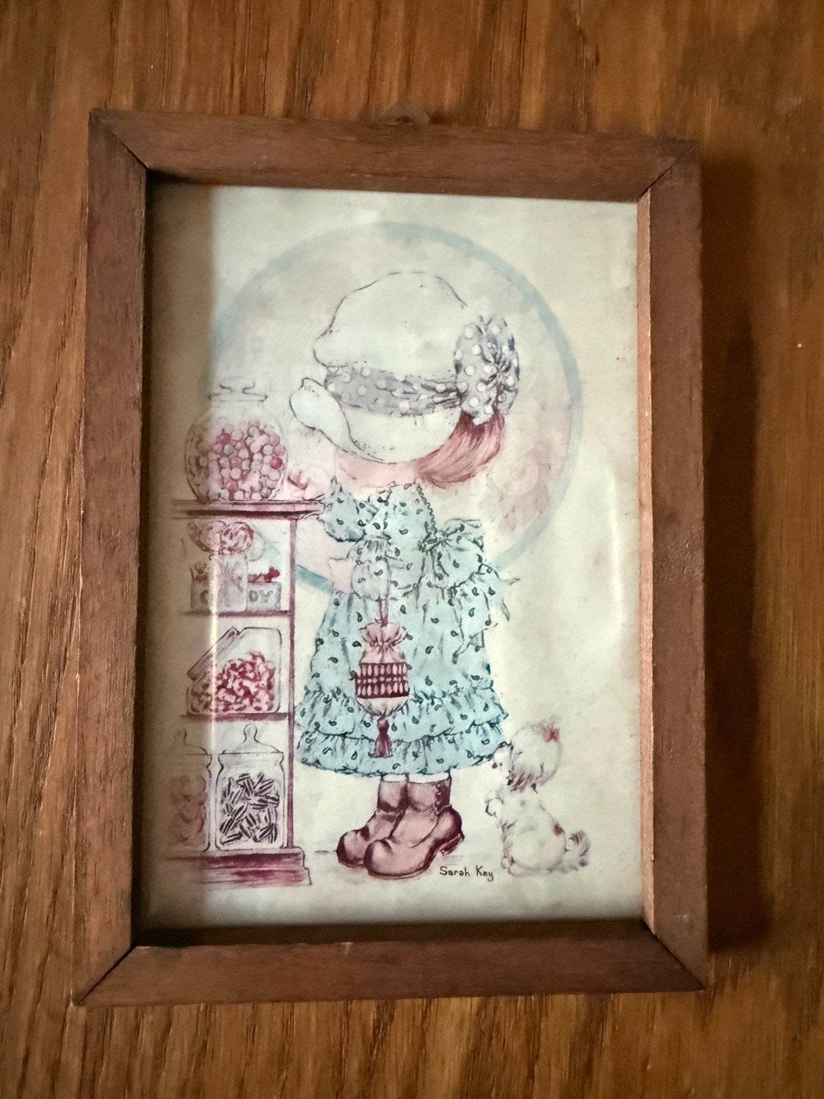 Sarah Kay schilderijtje vintage, Ophalen of Verzenden, Gebruikt, Overige typen