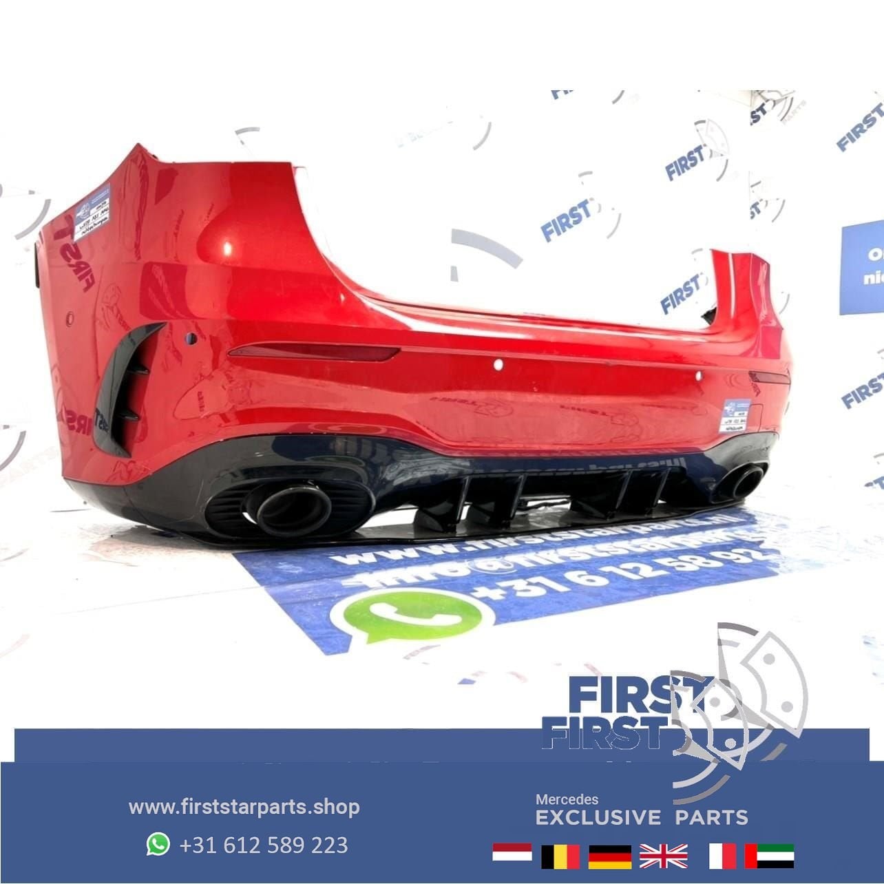 W177 A KLASSE 2021 A35 AMG AERO ACHTERBUMPER ROOD COMPLEET O, Auto-onderdelen, Gebruikt, -, Ophalen of Verzenden, Achter
