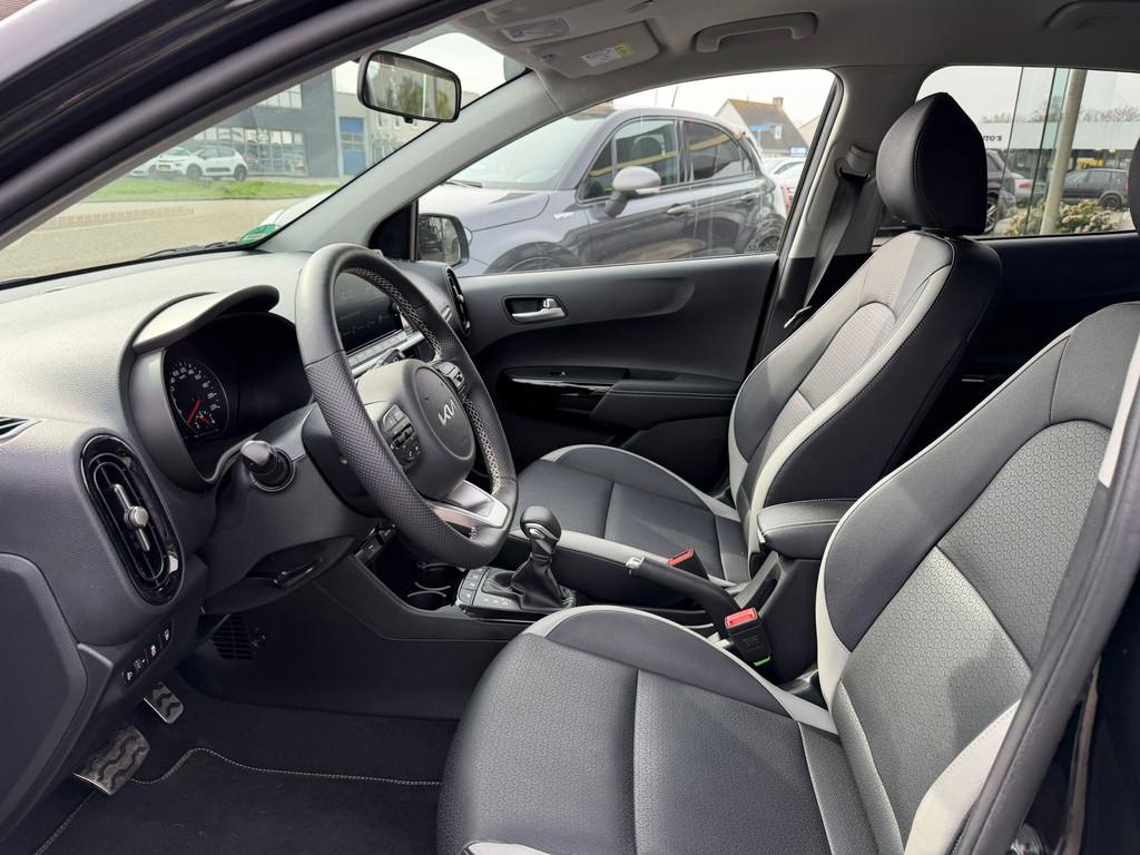 Kia PICANTO 1.0 DPi GT-Line|Cam|Carplay|5.200KM!, Auto's, Kia, 4 stoelen, Zwart, Leder, Bedrijf