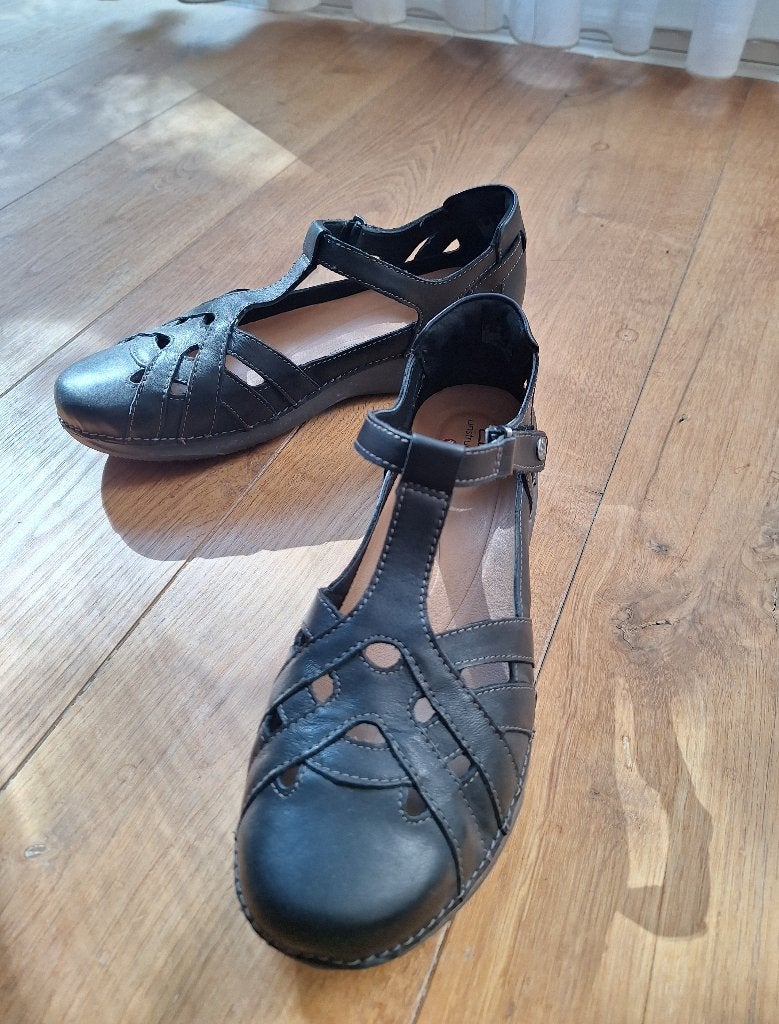 Sandalen Clarks, zwart, maat 39, Verzenden, Zwart, Sandalen of Muiltjes, Zo goed als nieuw