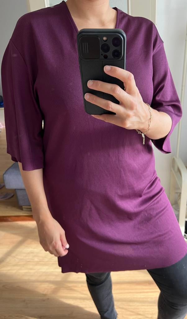 Maat M zara tuniek paarse jurkje V-hals jurk cos mango, Ophalen of Verzenden, Zo goed als nieuw, Maat 38/40 (M), Paars