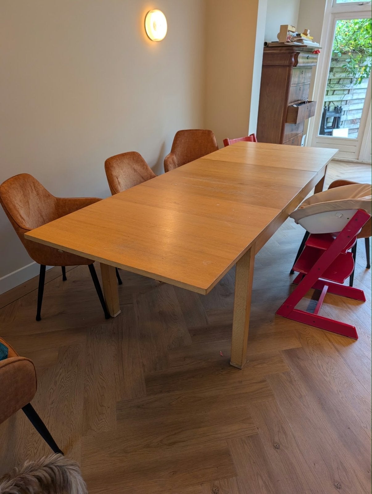 Uitschuifbare eettafel van IKEA, Huis en Inrichting, Ophalen, Gebruikt, 200 cm of meer, 50 tot 100 cm