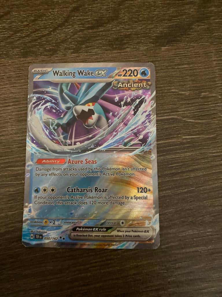 Pokémon TCG: Walking Wake ex 050/162 Ancient Foil Kaart, Ophalen, Zo goed als nieuw, Losse kaart, Foil