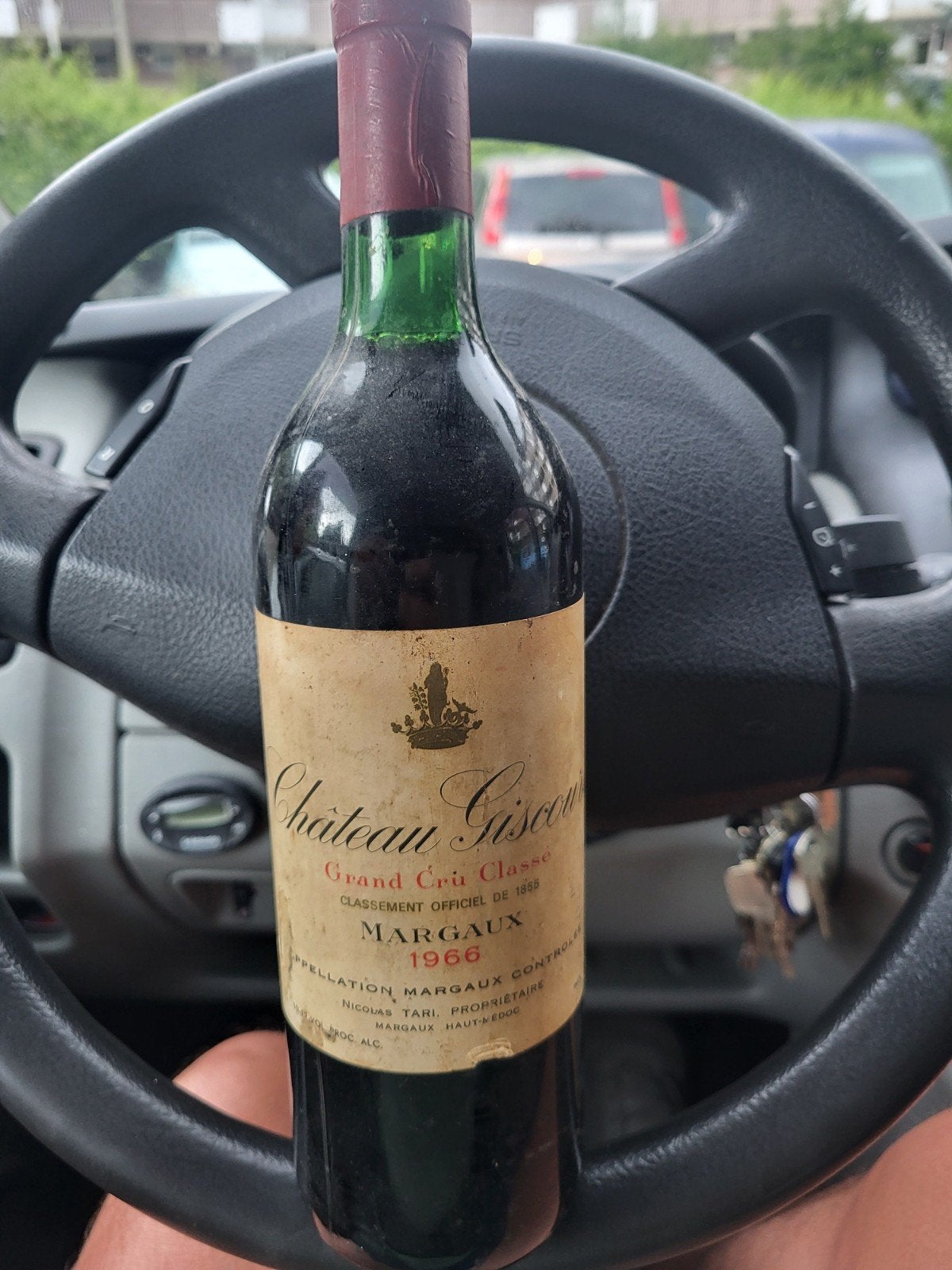 Château Giscours Margaux 1966 - Grand Cru Classé, Verzamelen, Wijnen, Ophalen of Verzenden, Gebruikt, Frankrijk, Rode wijn