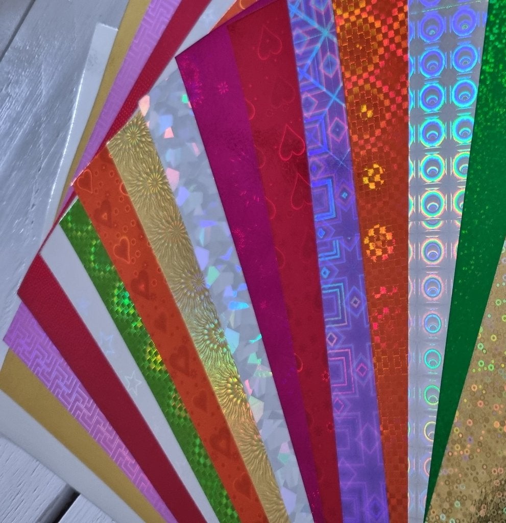 Vele vellen karton/papier metallic/holografisch, Meerkleurig, Ophalen of Verzenden, Zo goed als nieuw, Papier of Karton