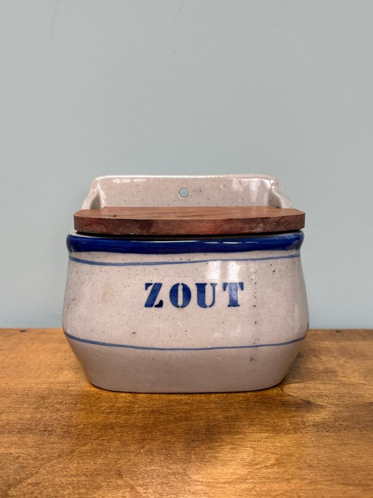 Prachtige vintage zoutpot van keramiek, Ophalen of Verzenden