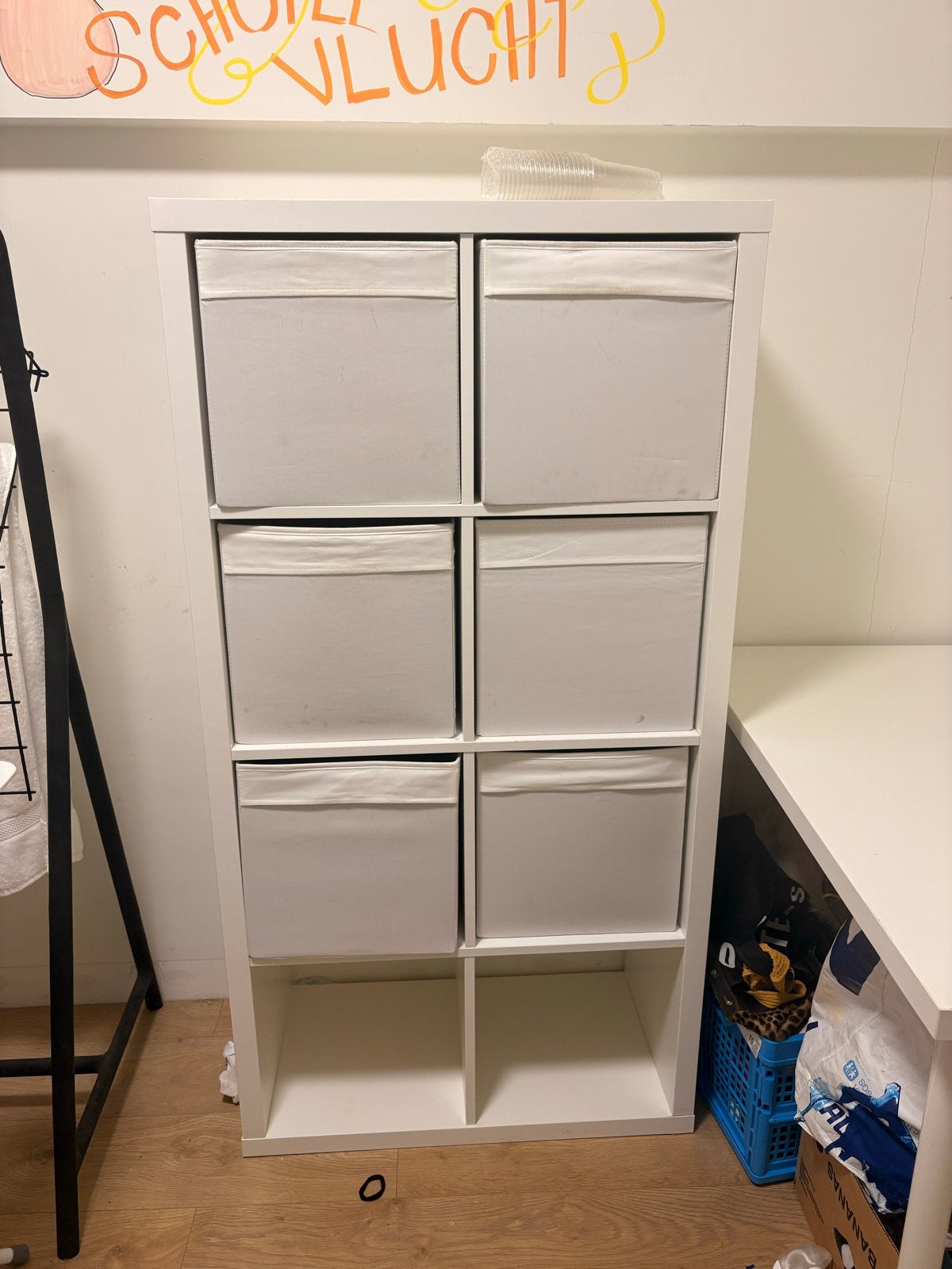 IKEA Kallax kast met 6 opbergboxen, Ophalen, Gebruikt