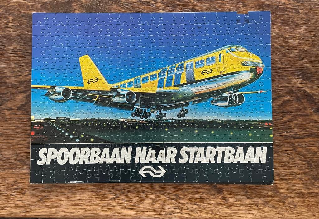 Vintage NS Spoorbaan naar Startbaan puzzel 1981, Ophalen of Verzenden, Minder dan 500 stukjes, Gebruikt, Legpuzzel