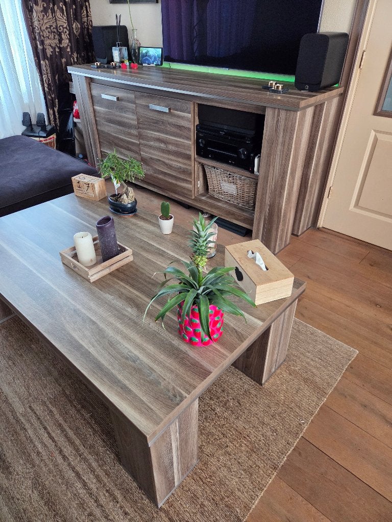 Mooie stevige salontafel, Ophalen, Gebruikt, 100 tot 150 cm, 50 tot 100 cm