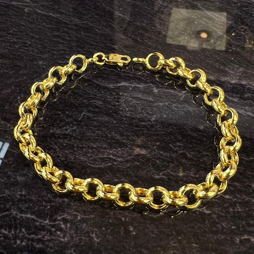 14 karaat gouden jasseron armband schakel dik model, Ophalen of Verzenden, Nieuw, Goud
