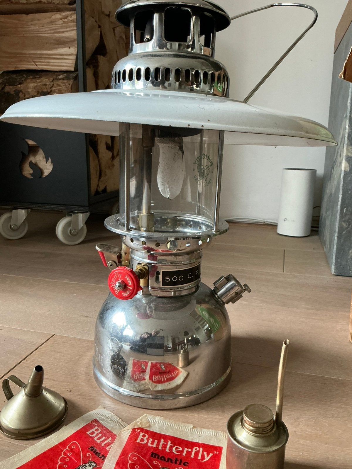 Butterfly lamp. Kerosine druk lamp., Ophalen of Verzenden, Gebruikt