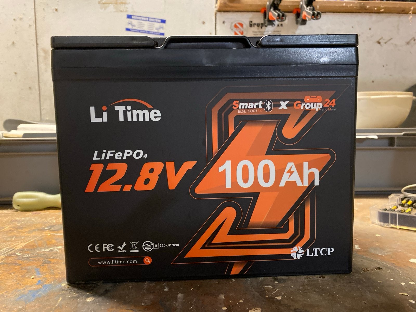 LiTime LiFePO4 12.8V 100Ah Smart Edition Lithium Accu, Nieuw, Overige automerken