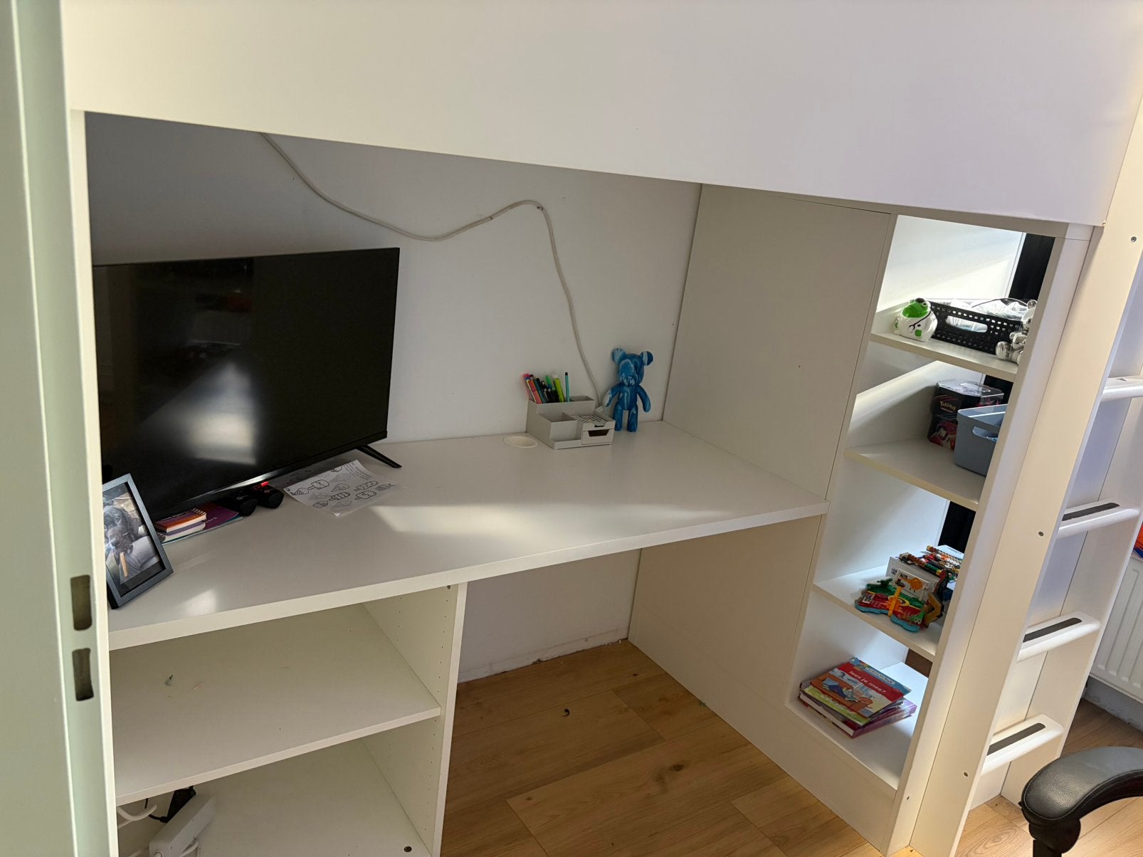 Ikea hoogslaper met bureau en kast, Ophalen, Gebruikt, Eenpersoons, 200 cm