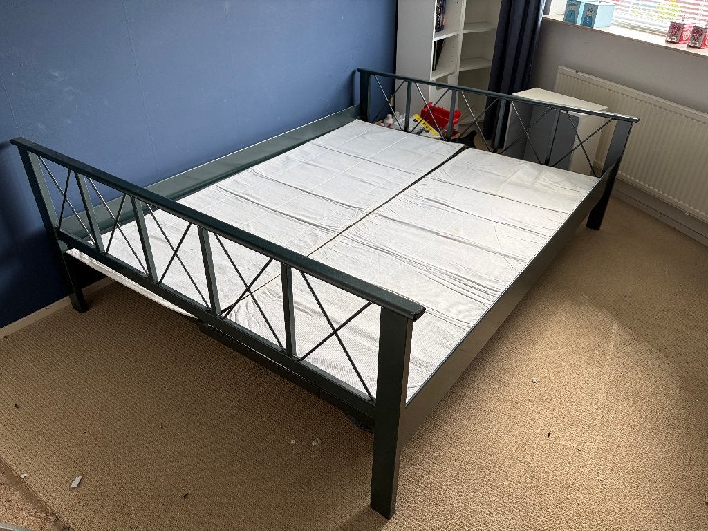 2-persoons bed 210x160, Huis en Inrichting, Slaapkamer | Bedden, Ophalen, Gebruikt, 210 cm, Tweepersoons