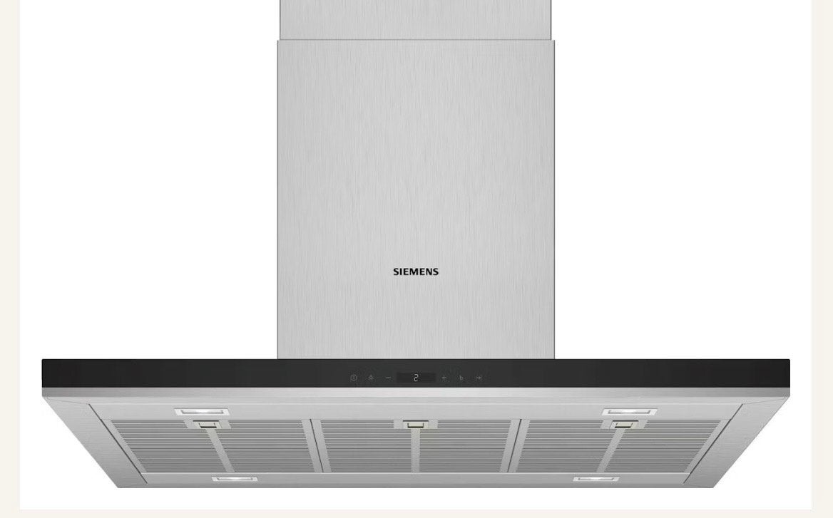 Siemens LC98BE542/03 Wandschouwkap - RVS, Witgoed en Apparatuur, Afzuigkappen, Gebruikt, Vrijstaand, Wandschouwkap, 800 m³ per uur of meer