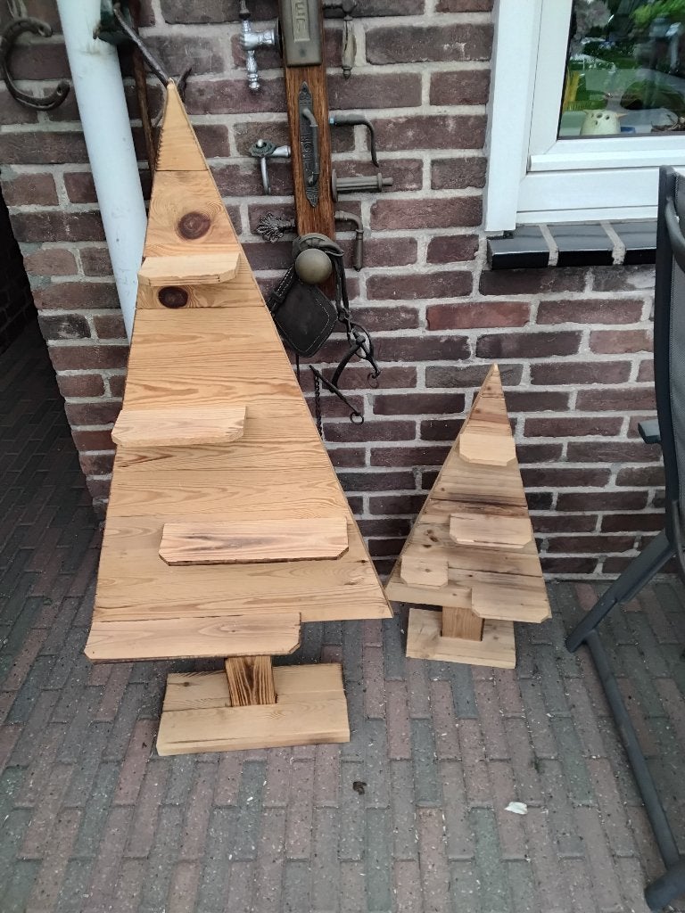 2 houten kerst bomen, Ophalen of Verzenden, Gebruikt