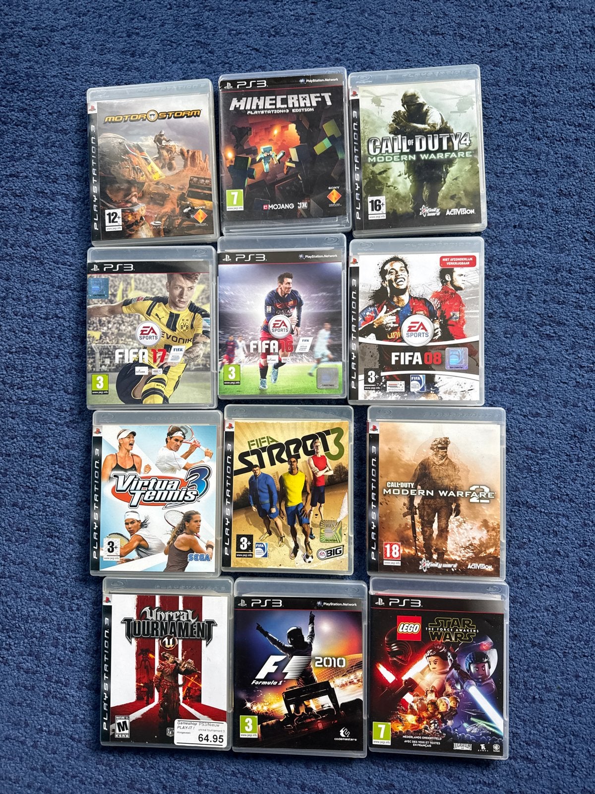 PS3 Games: Minecraft, FIFA, Call of Duty, F1, LEGO Star Wars, Gebruikt, Vanaf 18 jaar, Overige genres, Eén computer