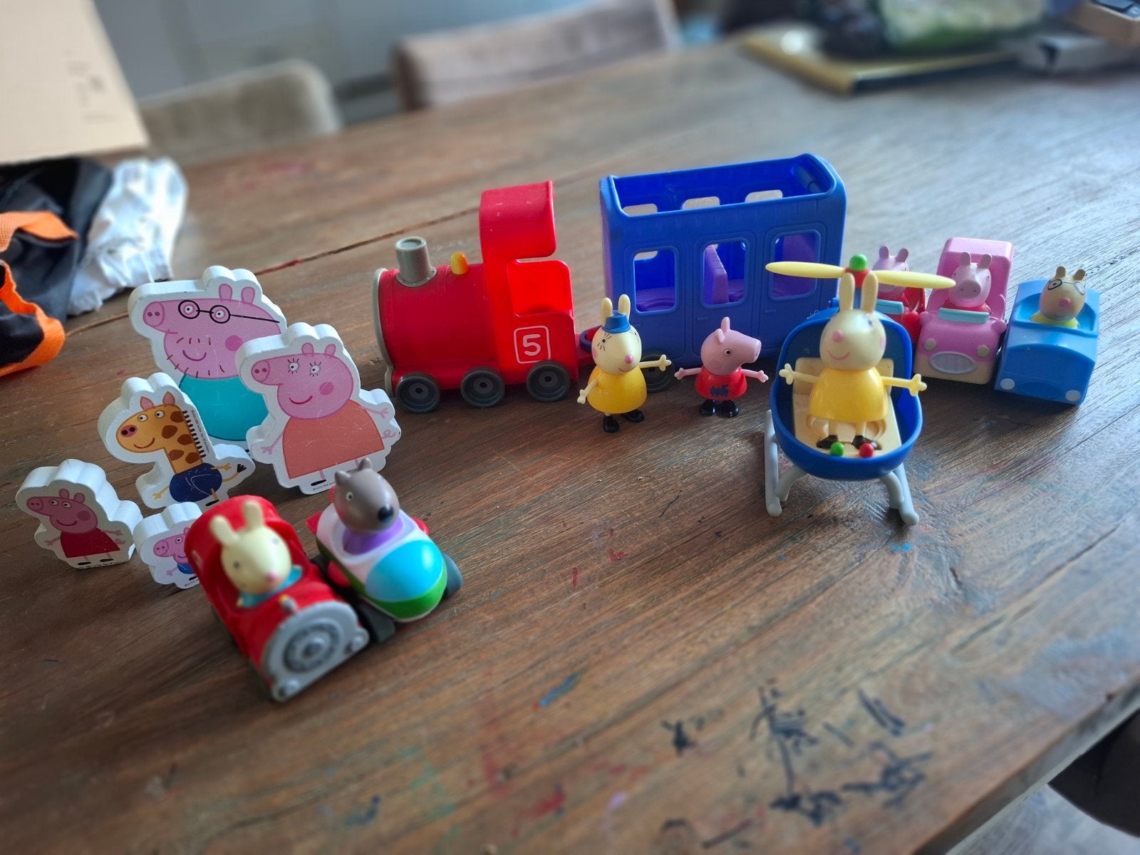 Peppa Pig Speelgoed Set - Trein, Figuren en Voertuigen, Ophalen of Verzenden, Gebruikt, Jongen of Meisje