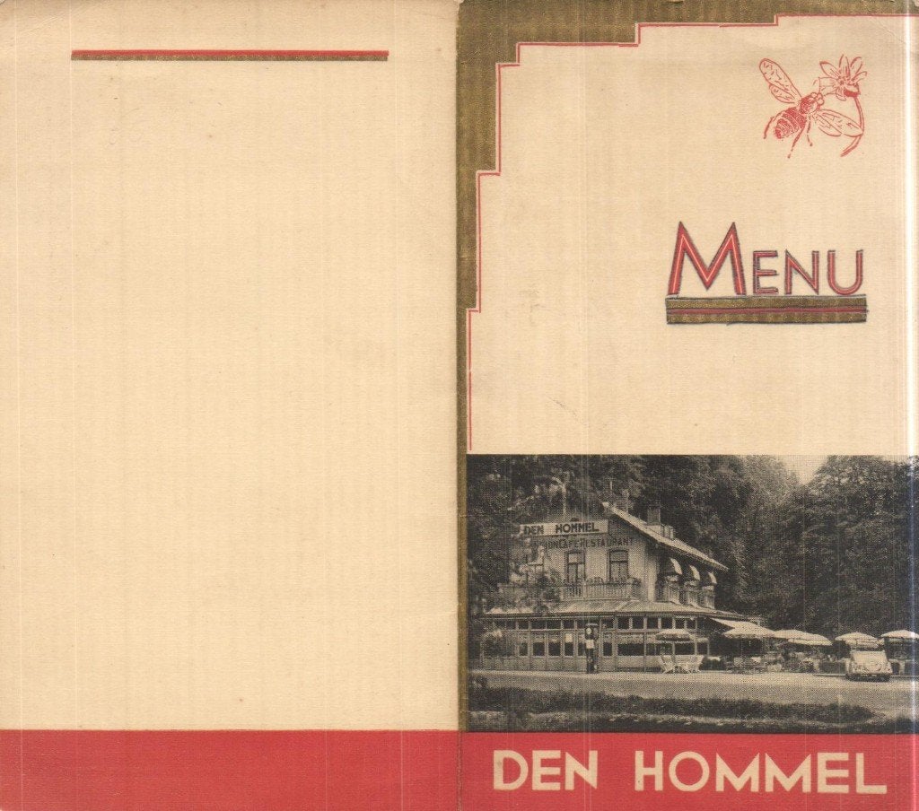 Oude Menu Kaart - Den Dommel -Utrecht -Mooie staat, Ophalen of Verzenden, Gebruikt