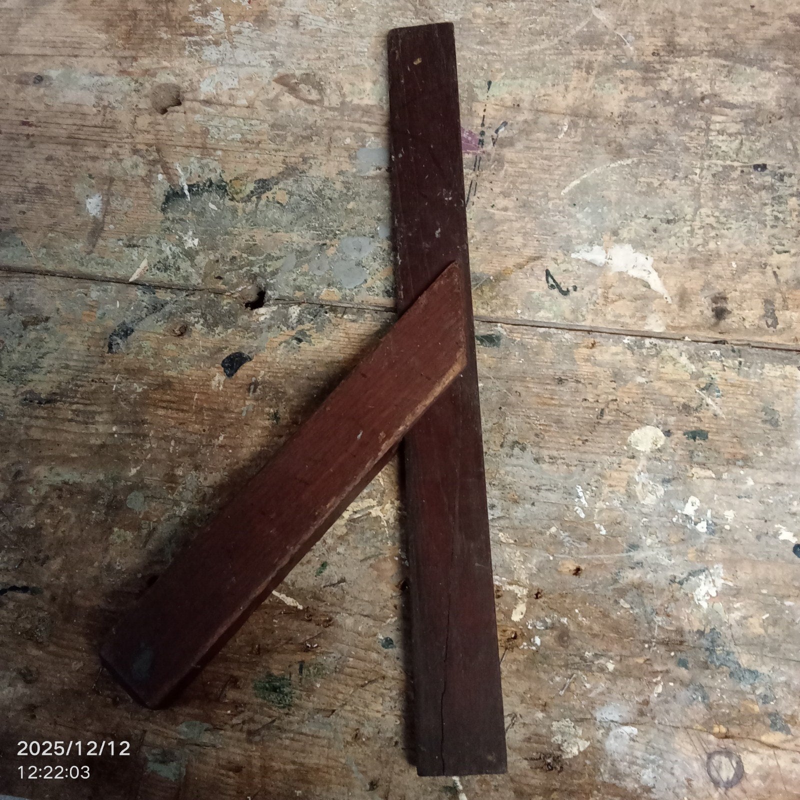 Vintage houten 45 graadenwinkelhaak - timmermansgereedschap, Antiek en Kunst, Ophalen of Verzenden