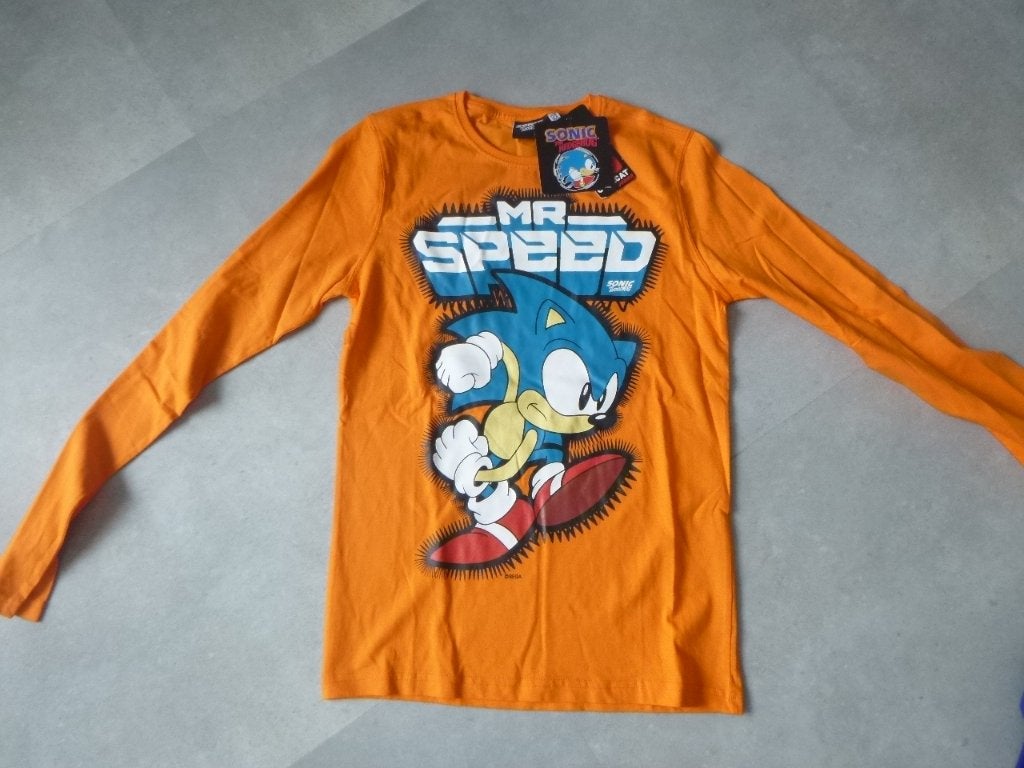 Sonic shirt mt 158/164 oranje opdruk mr. Speed,  nieuw, Kinderen en Baby's, Verzenden, Nieuw, Jongen, Shirt of Longsleeve