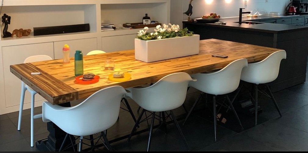 Kloostertafel, Huis en Inrichting, Tafels | Eettafels, Ophalen, Gebruikt, 100 tot 150 cm, 200 cm of meer