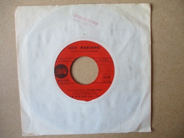 s3511 luis mariano - la vie est la, Cd's en Dvd's, Ophalen, Gebruikt, 7 inch, Overige genres