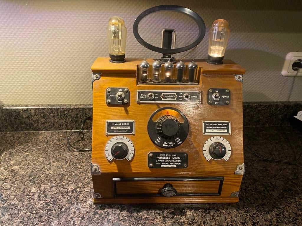 Vintage Stijl Radio met deco-Buisversterker en Verlichting, Ophalen of Verzenden, Zo goed als nieuw, Overige merken