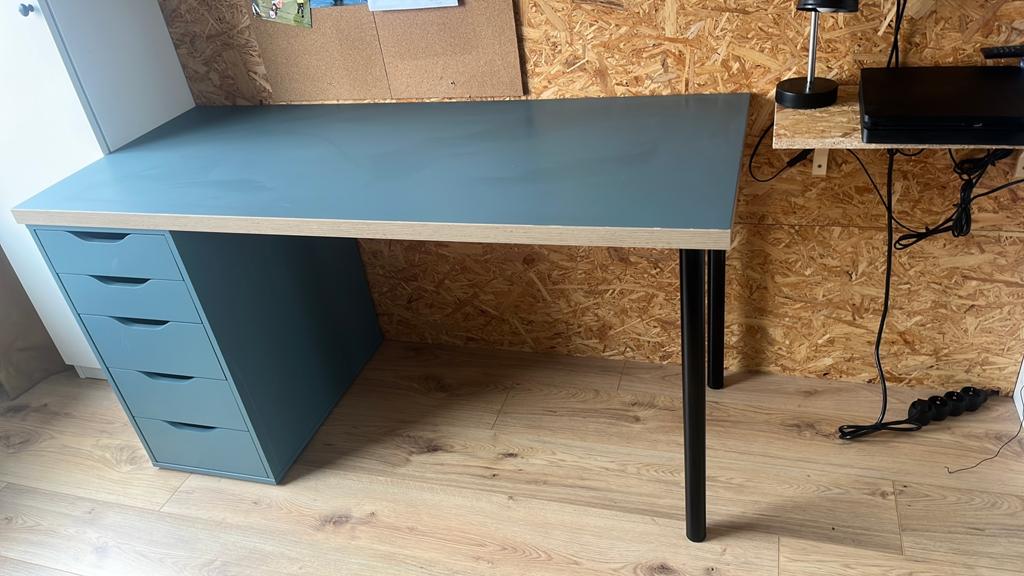 Bureau ALEX/LAGKAPTEN + evt bureaustoel IKEA, Huis en Inrichting, Bureaus, Zo goed als nieuw, Schoolbureau, IKEA, Blauw, Ophalen of Verzenden