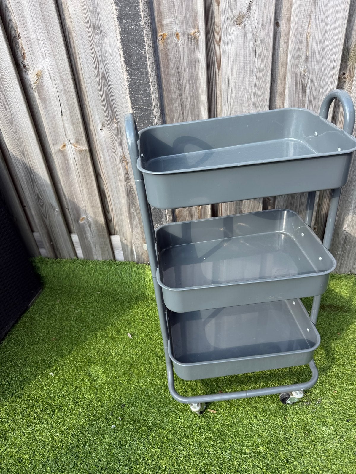Verrijdbare trolley met 3 vakken - Antraciet grijs, Ophalen, Gebruikt