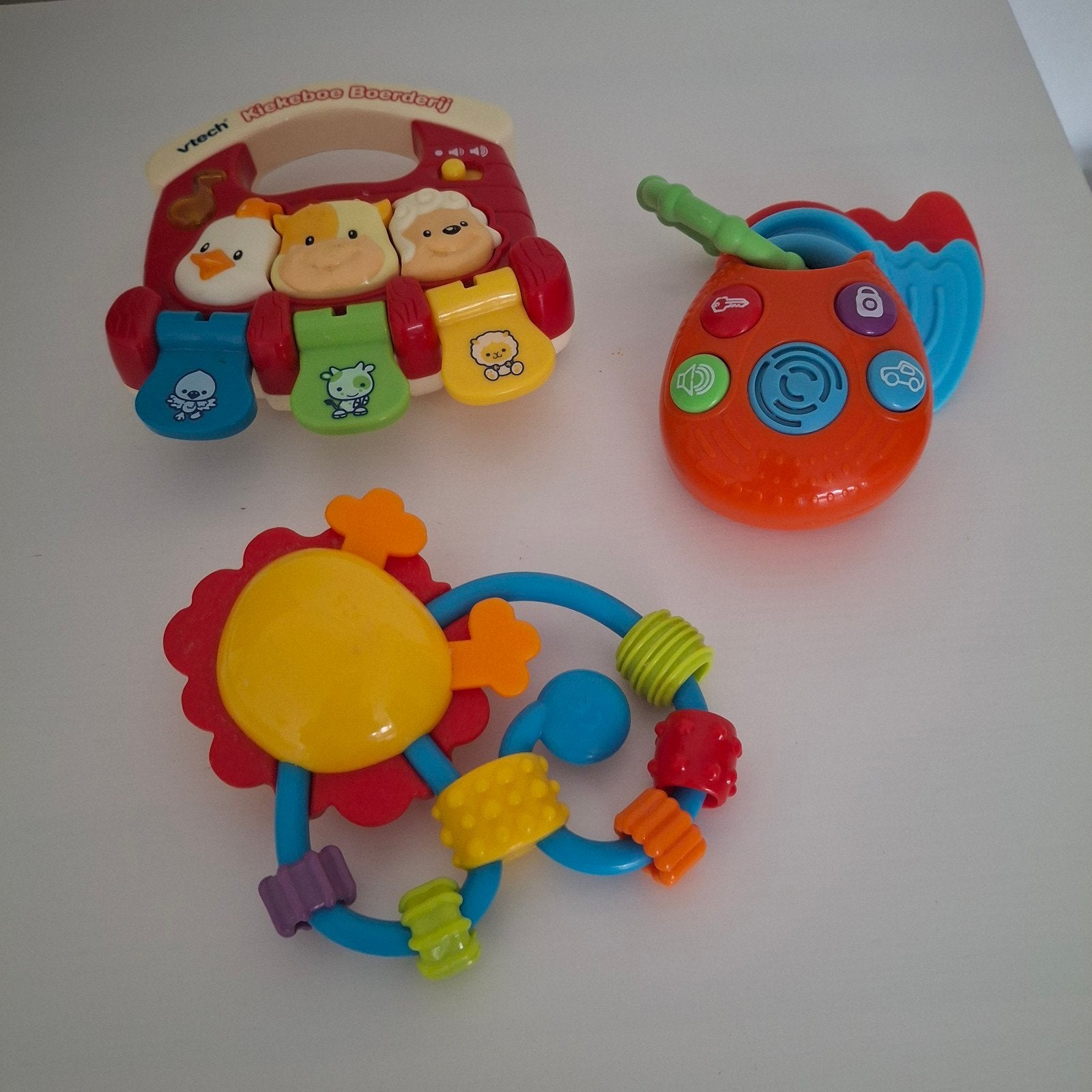 VTech Kiekeboe Boerderij, rammelaar en telefoon, Ophalen of Verzenden, Gebruikt, Overige typen, Met geluid