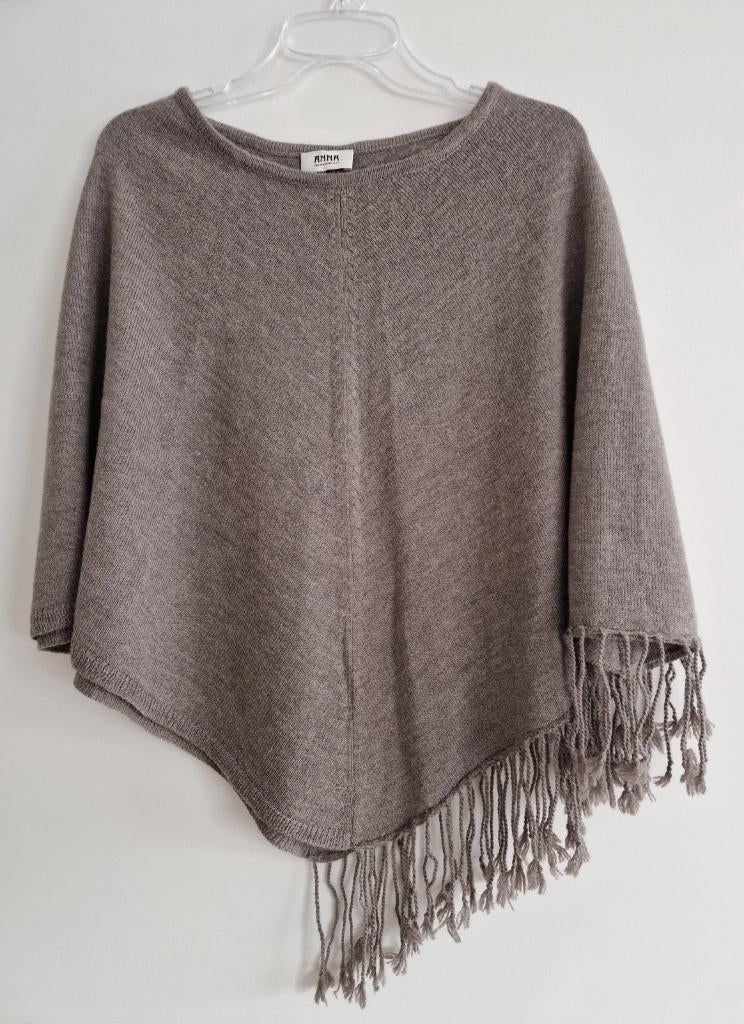 Anna poncho, beige, nieuw,wol+alpaca heerlijk warm!, Anna, Ophalen of Verzenden, Zo goed als nieuw, Beige
