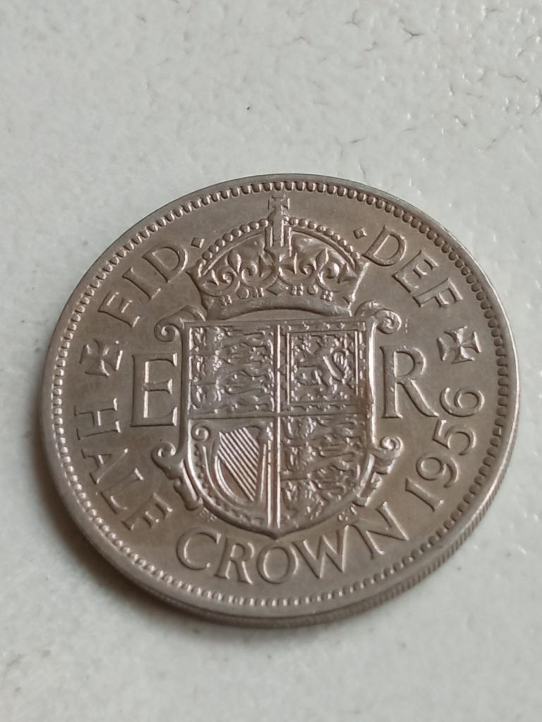 Verenigd Koninkrijk 1/2 crown 1956., Ophalen of Verzenden, Overige landen, Losse munt