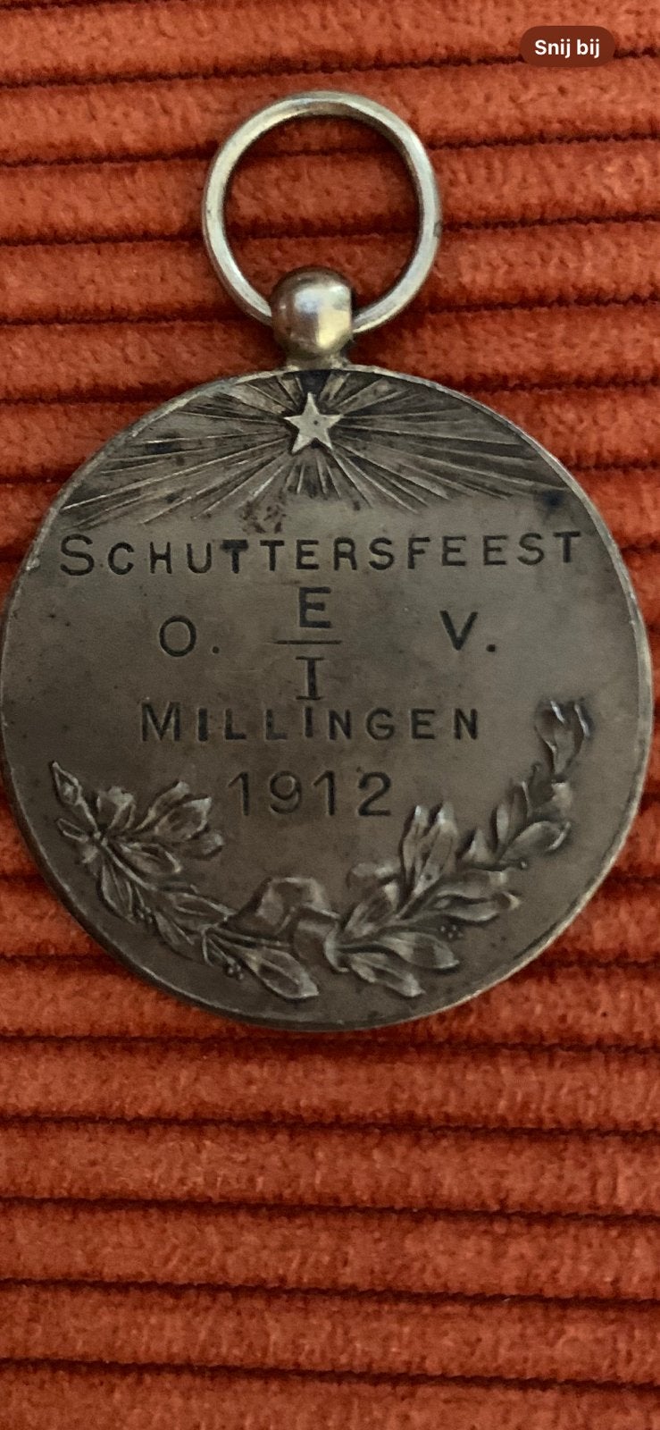 Medaille 1e prijs  Schuttersfeest  Millingen  1912, Ophalen of Verzenden, Zilver, Nederland