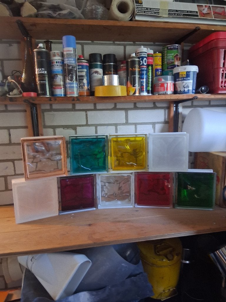 GLAZEN BOUWSTENEN MET VERSCHILLENDE KLEUREN, Ophalen, Nieuw, Glas, Overige typen