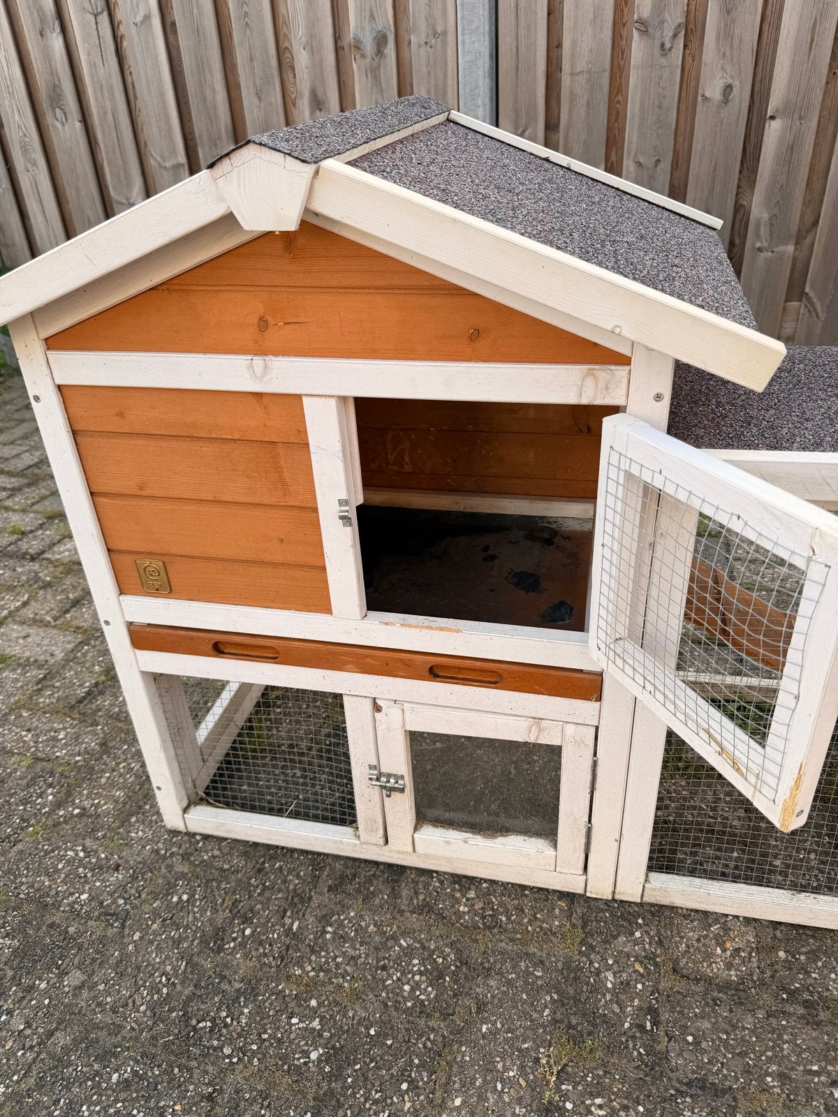 Konijnenhok buiten, Dieren en Toebehoren, Knaagdieren en Konijnen | Hokken en Kooien, Ophalen, 110 cm of meer, Zo goed als nieuw