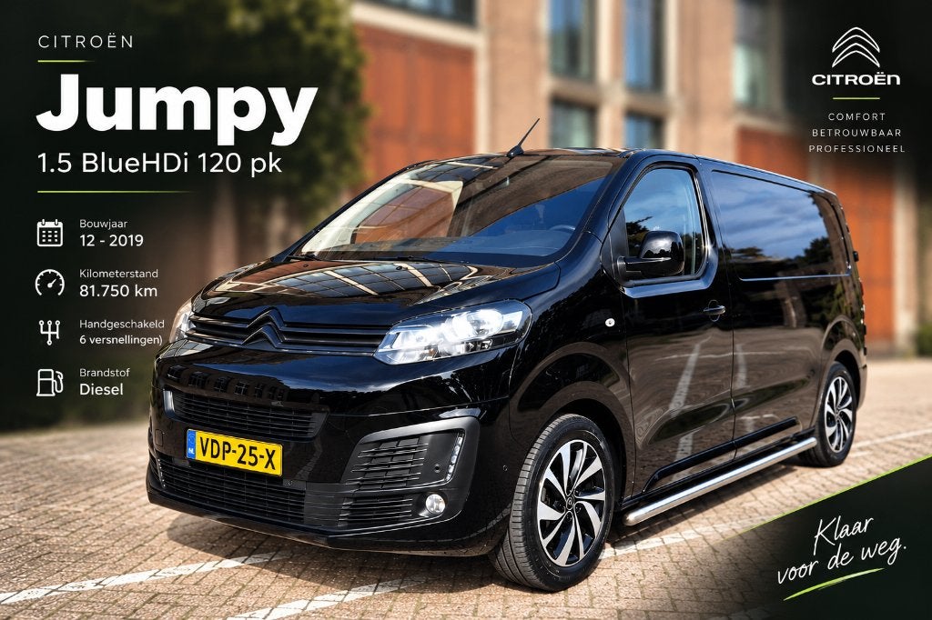 Citroën Jumpy L2 1.5 BlueHdi 140PK | 2019 | 81750 | €12125, Auto's, Voorwielaandrijving, 1556 kg, Stof, 1800 kg
