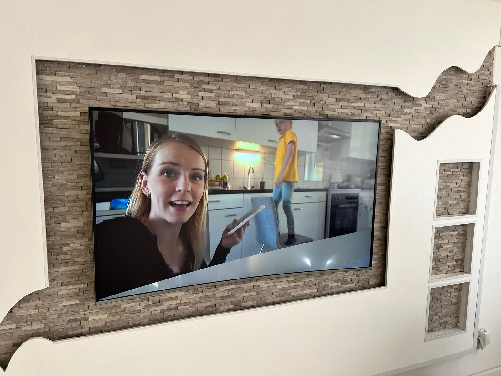 Samsung Curved UHD TV 55 inch, Audio, Tv en Foto, Televisies, Ophalen, LED, 50 Hz, Zo goed als nieuw