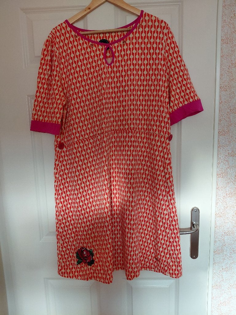 Tante Betsy XXXL jurk, Tante Betsy, Maat 46/48 (XL) of groter, Oranje, Ophalen of Verzenden