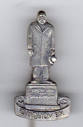 Speldje STANDBEELD DR A.F. ANTON FRITS PHILIPS EINDHOVEN 1e, Ophalen of Verzenden, Gebruikt, Overige onderwerpen